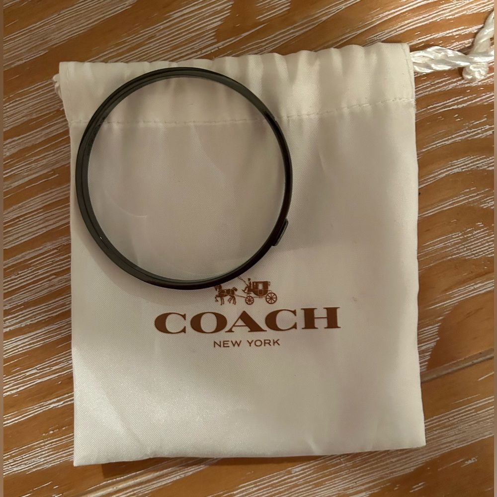 Never worn coach bracelet, black bangle!